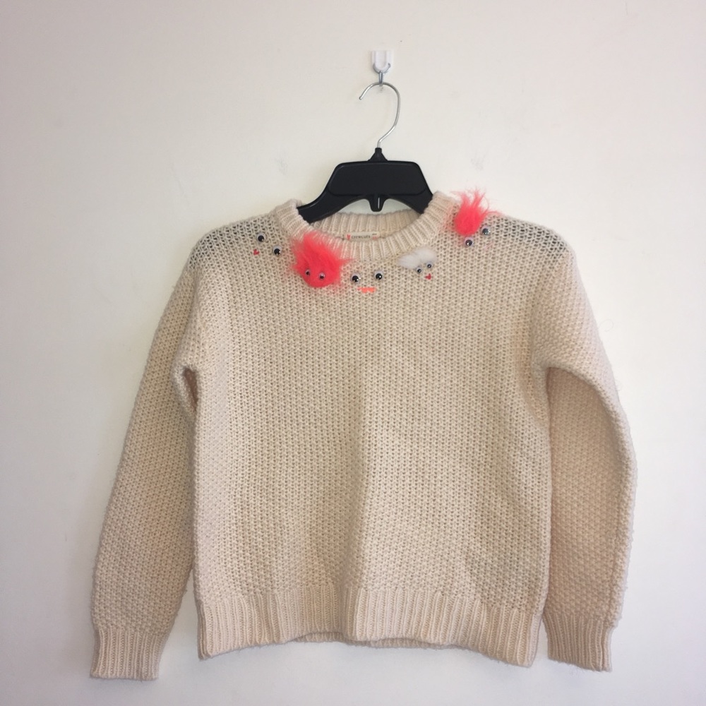 Girls Crewcuts Lambs Wool Waffle Sweater